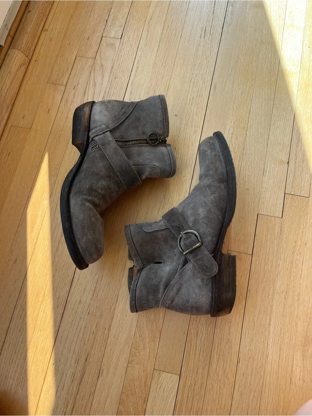 Fiorentini and Baker Suede and Ankle Booties in Gray, made in Italy